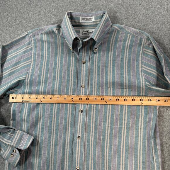 Vtg Sears Roebuck Single Needle Tailoring Button Up Striped Men's 15-1/2 32/33 - Picture 7 of 8